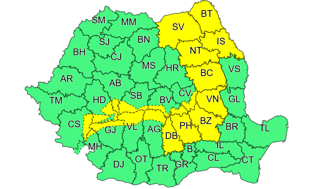 Cod Galben Iunie Instabilitate Atmosferic Temporar Accentuat